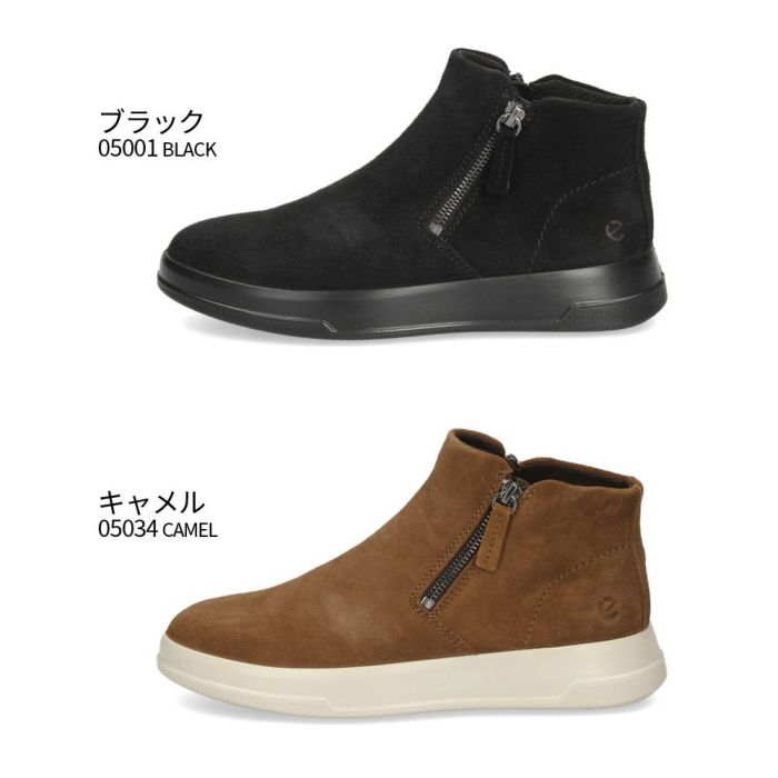 エコー ecco ブーツ スエード レディース 靴 223823 MOVE W ZIP BOOTIE 本革 サイドジップ アンクルブーツ ブーティ コンフォートシューズ 快適な履き心地