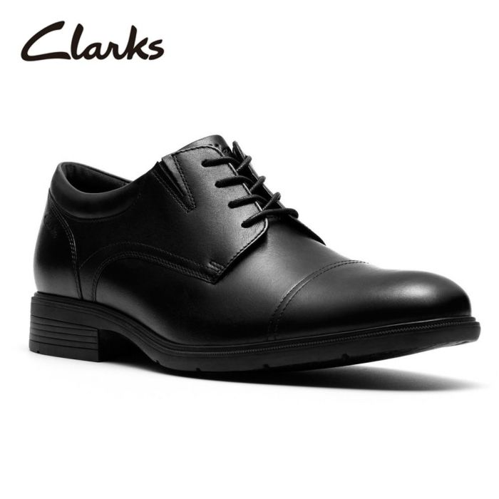 Clarks クラークス ビジネスシューズ メンズ Steadwell Cap 26184676 本革 ストレートチップ 外羽根 歩きやすい 黒 ブラック