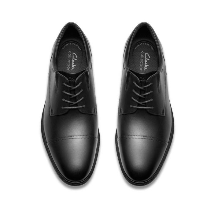 Clarks クラークス ビジネスシューズ メンズ Steadwell Cap 26184676 本革 ストレートチップ 外羽根 歩きやすい 黒 ブラック