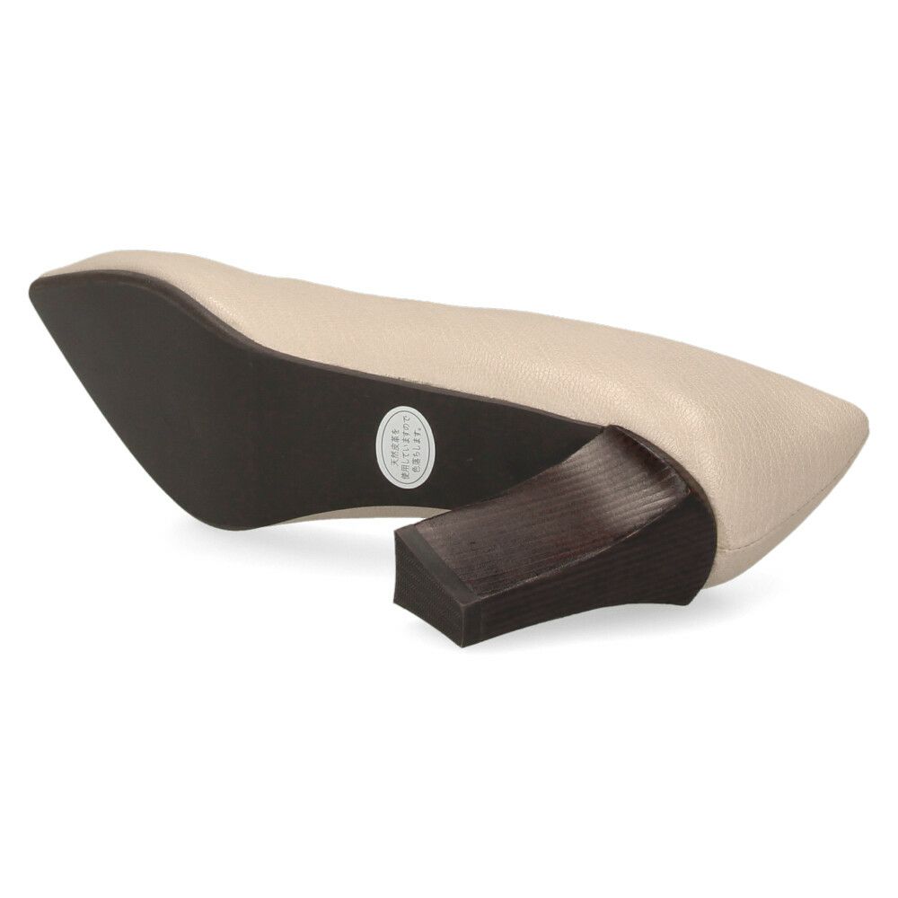 パンプス ハイヒール 黒 本革 ラボキゴシ ワークス 12680 ブラック ベージュ サンド 太ヒール ポインテッドトゥ レディース 靴 日本製 RABOKIGOSHI works