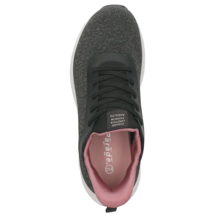 スリッポン レディース スニーカー 撥水 軽量 屈曲性 手を使わず履ける 黒 ブラック 軽い ハンズフリー パレード 楽すぽっ 51708 Parade