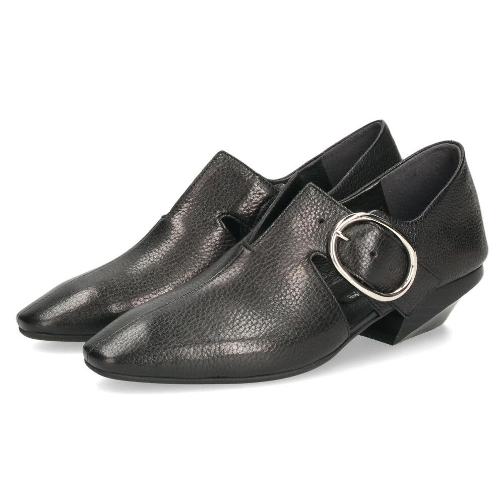 ラボキゴシ ワークス レディース パンプス 本革 ブラック 黒 ローヒール スクエアトゥ 2WEY 柔らかい 靴 RABOKIGOSHI works 12854 日本製