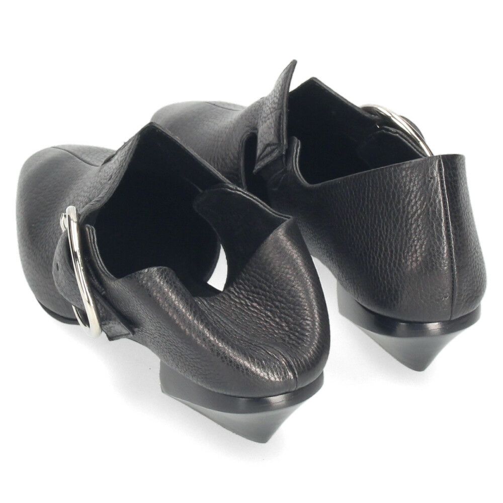 ラボキゴシ ワークス レディース パンプス 本革 ブラック 黒 ローヒール スクエアトゥ 2WEY 柔らかい 靴 RABOKIGOSHI works 12854 日本製