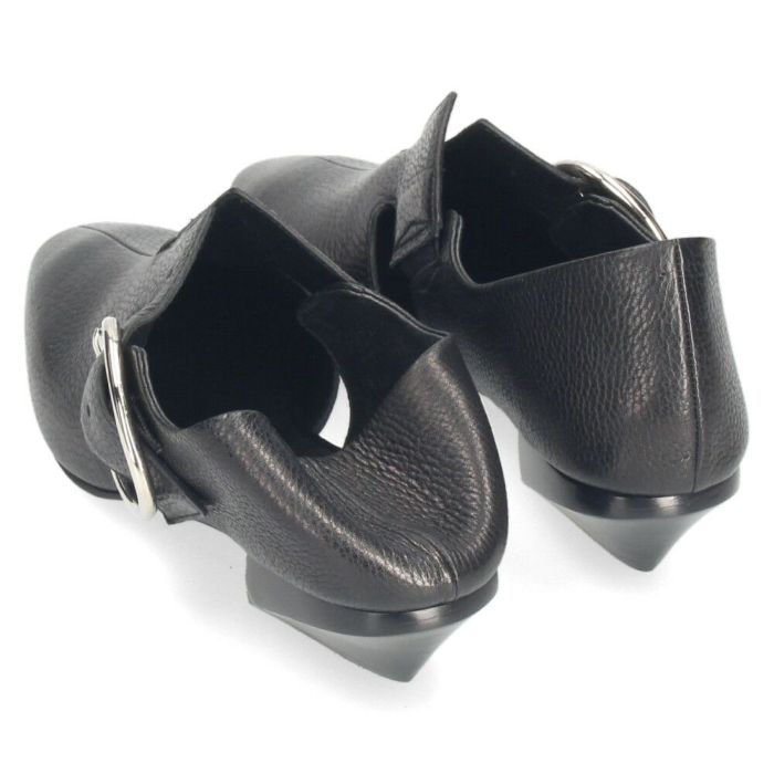 ラボキゴシ ワークス レディース パンプス 本革 ブラック 黒 ローヒール スクエアトゥ 2WEY 柔らかい 靴 RABOKIGOSHI works 12854 日本製