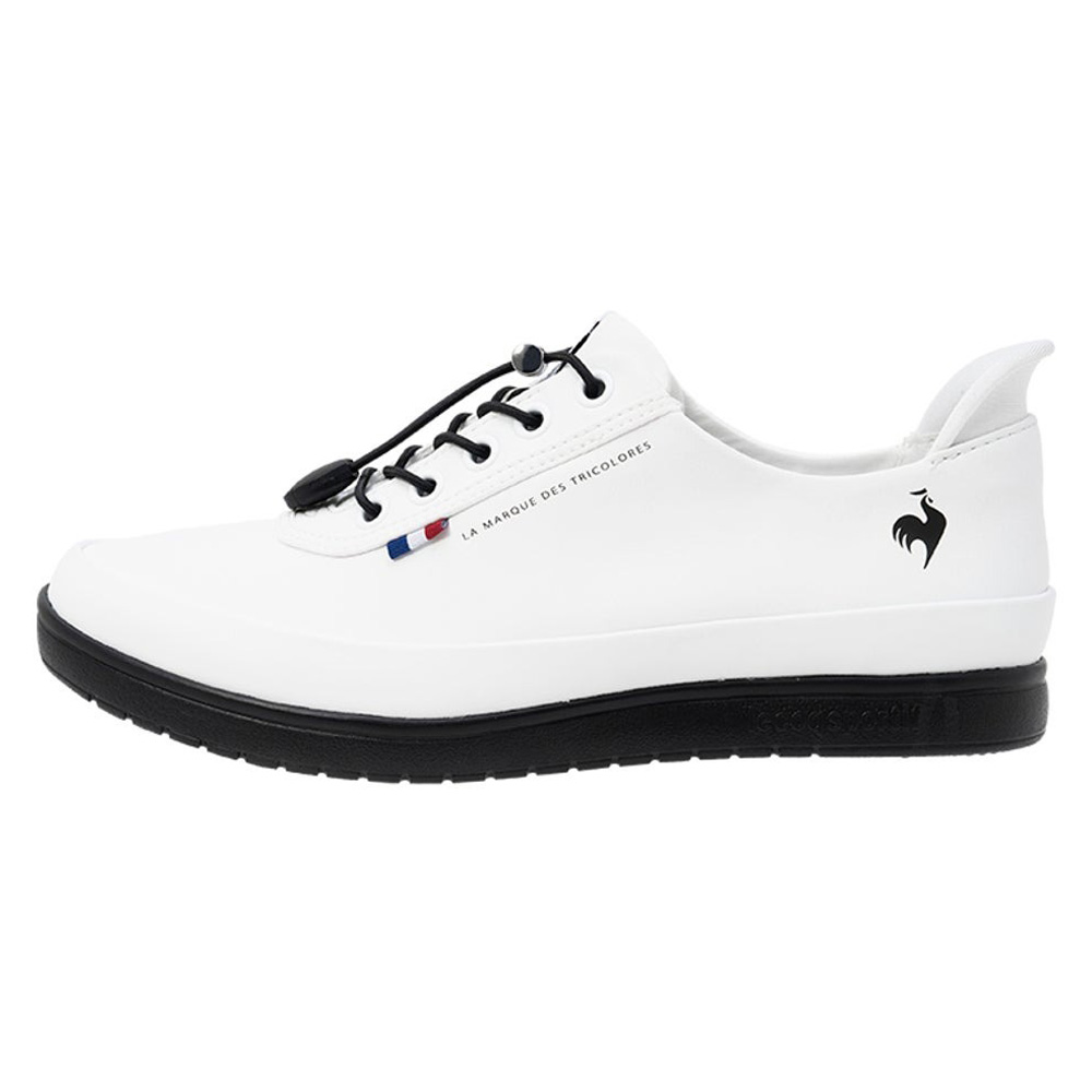 ルコックスポルティフ スニーカー レディース 防水 晴雨兼用 ハンズフリー さっと履ける 軽量 消臭 le coq sportif LCS アルマ レイン SI LU5SRS26LZ NEXTEP 白 ホワイト