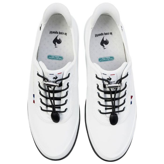 ルコックスポルティフ スニーカー レディース 防水 晴雨兼用 ハンズフリー さっと履ける 軽量 消臭 le coq sportif LCS アルマ レイン SI LU5SRS26LZ NEXTEP 白 ホワイト