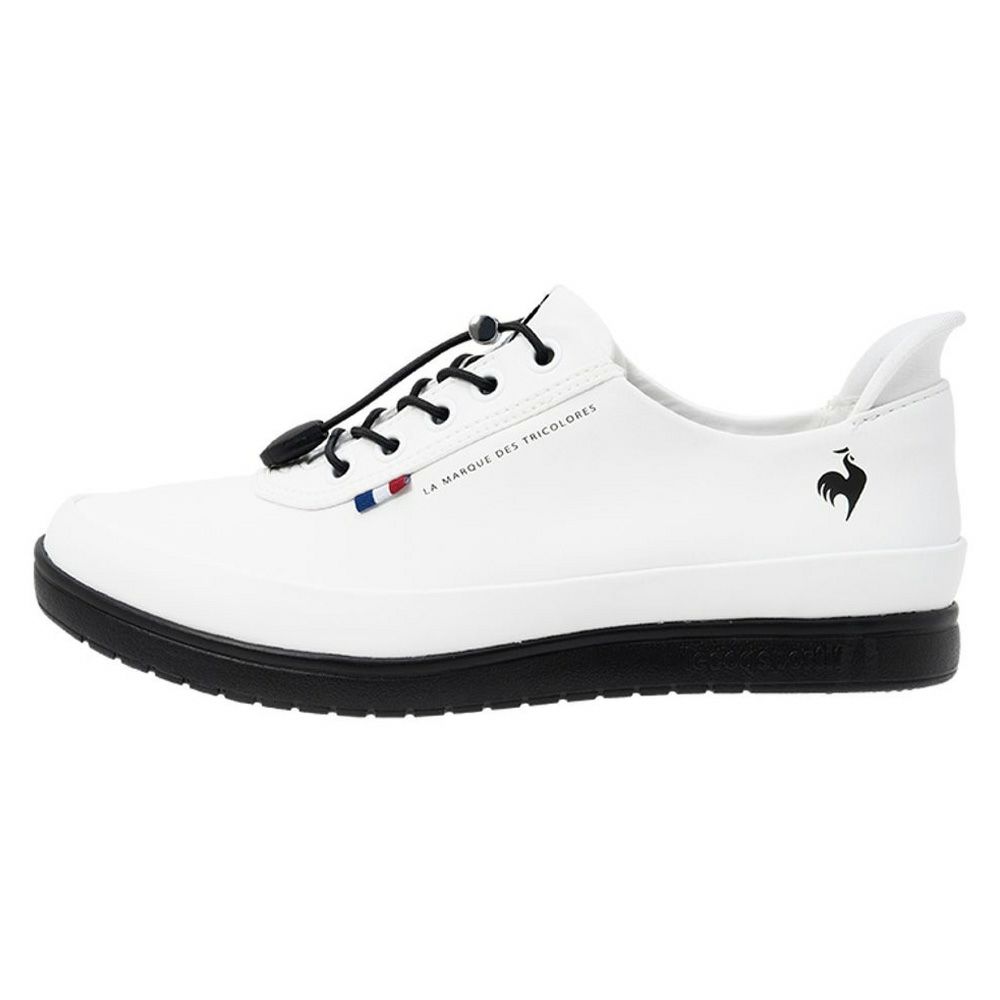 ルコックスポルティフ スニーカー レディース 防水 晴雨兼用 ハンズフリー さっと履ける 軽量 消臭 le coq sportif LCS アルマ レイン SI LU5SRS26LZ NEXTEP 白 ホワイト