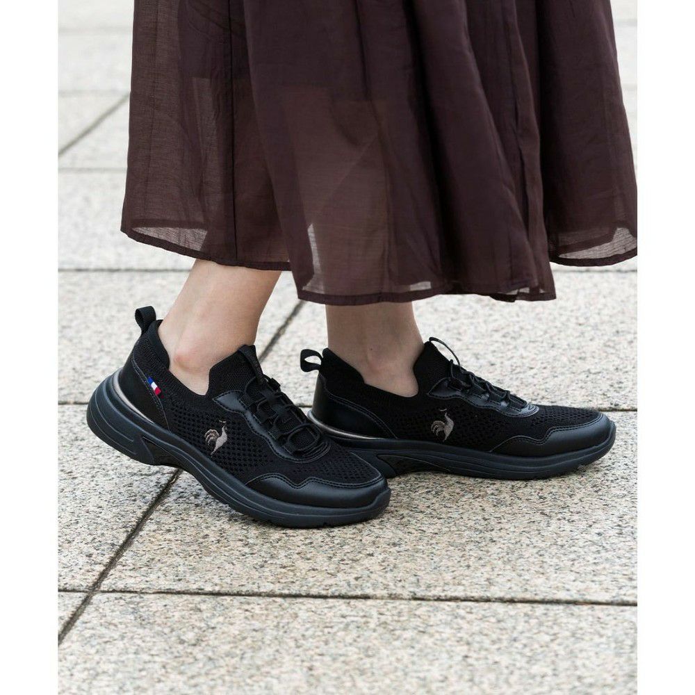 ルコック スポルティフ レディース スニーカー 3E ワイド 軽量 消臭機能 撥水 幅広 LCS ロレーヌ 12 靴 le coq sportif LCS LORRAINE 12 ブラック ホワイト きれいめ