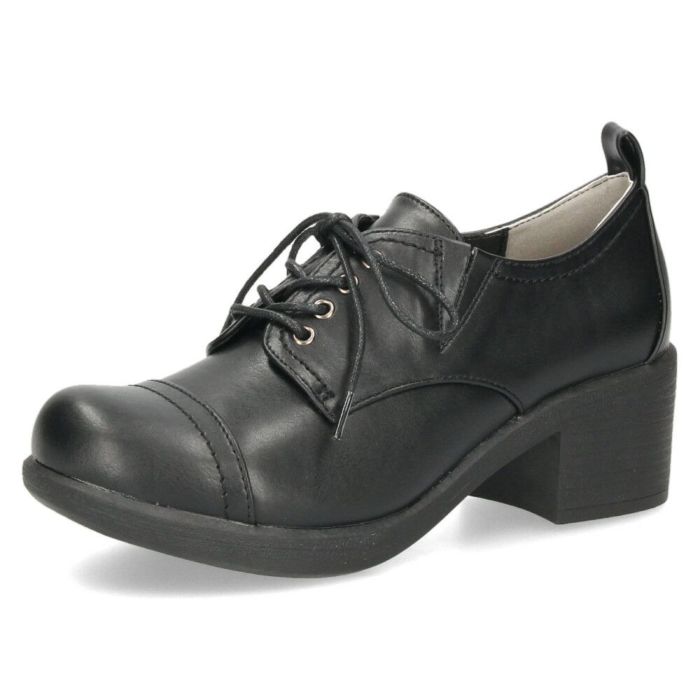 byあしながおじさん レースアップシューズ レディース 8980437 靴 厚底 ヒール レースアップ ラウンドトゥ 歩きやすい 痛くない ゆったり 黒 ブラック