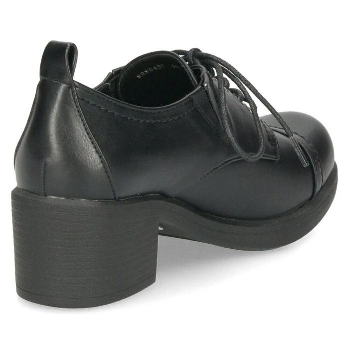 byあしながおじさん レースアップシューズ レディース 8980437 靴 厚底 ヒール レースアップ ラウンドトゥ 歩きやすい 痛くない ゆったり 黒 ブラック