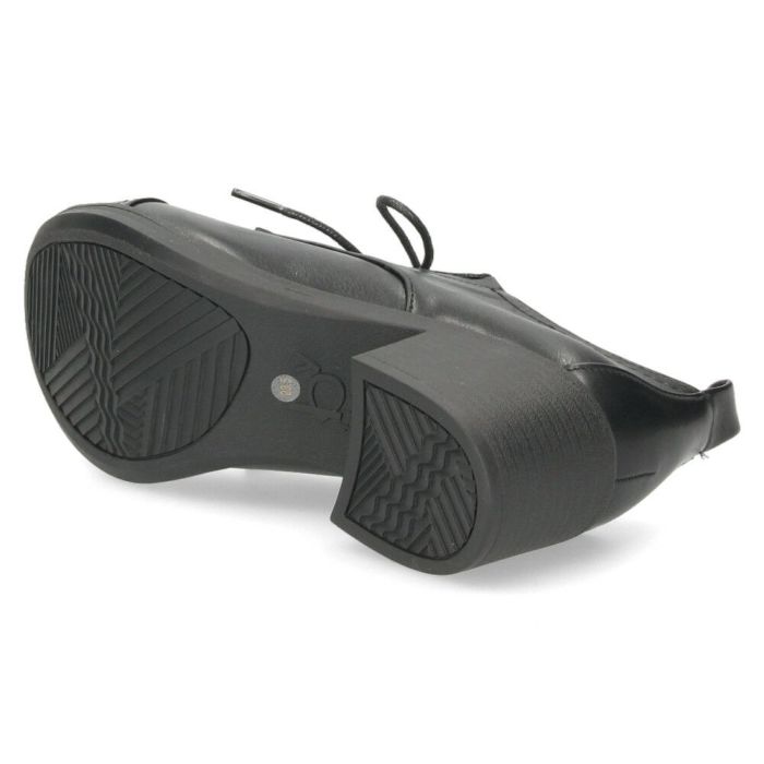 byあしながおじさん レースアップシューズ レディース 8980437 靴 厚底 ヒール レースアップ ラウンドトゥ 歩きやすい 痛くない ゆったり 黒 ブラック