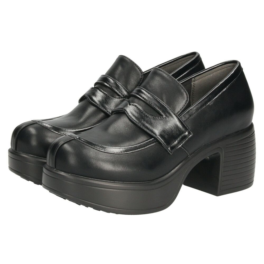 byあしながおじさん 厚底コインローファーパンプス レディース 7cm ヒール 厚底 靴 痛くない 歩きやすい 8490119 黒 ブラック ベージュ 限定カラー