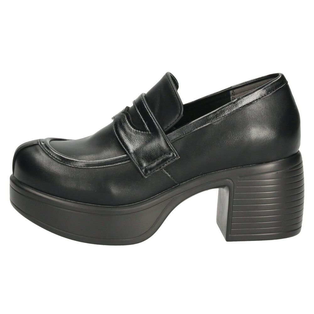 byあしながおじさん 厚底コインローファーパンプス レディース 7cm ヒール 厚底 靴 痛くない 歩きやすい 8490119 黒 ブラック ベージュ 限定カラー