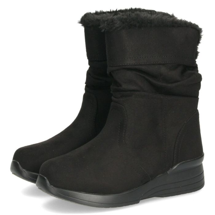 ブーツ レディース 歩きやすい 防水 防寒 防滑 冬 軽量 ミドル丈 ブーツ ボア 黒 スエード 幅広 4E ゆったり 靴 ALUFORT アルフォート 93951