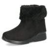 ブーツ レディース 歩きやすい 防水 防寒 防滑 冬 軽量 ミドル丈 ブーツ ボア 黒 スエード 幅広 4E ゆったり 靴 ALUFORT アルフォート 93951