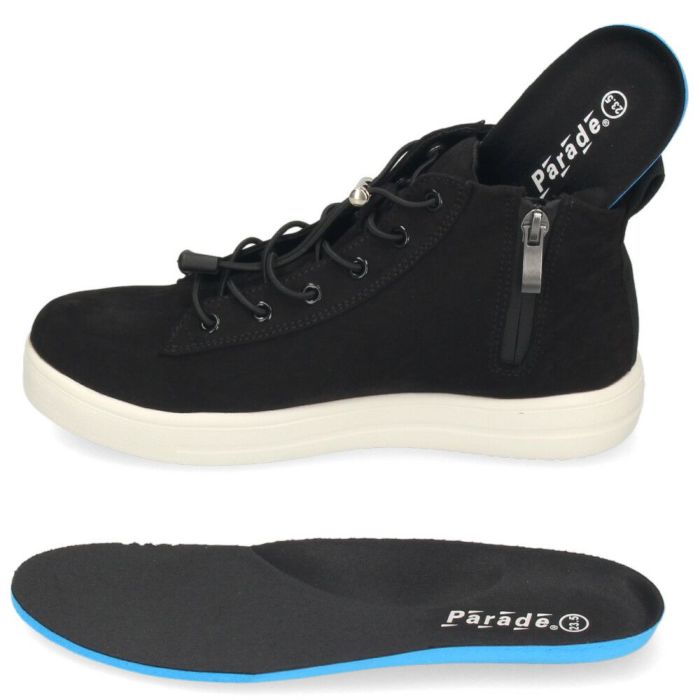 防水スニーカー レディース ミッドカット 防滑 軽量 晴雨兼用 ゴム紐 サイドジップ レインシューズ レインスニーカー Parade 51712