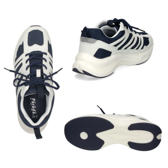 スニーカー メンズ 紐 靴 撥水加工 4E 幅広 ローカット 軽量 通勤 通学 ウォーキング ブラック ホワイト Parade パレード 58303