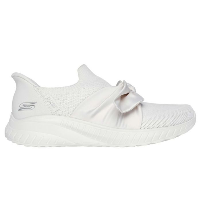 スケッチャーズ スリップインズ レディース スリッポン スニーカー ブラック 黒 オフホワイト ボブス スポート スクワッド カオス インスパイア アウェイ ノーマル幅 リボン SKECHERS 117630 Parade限定商品