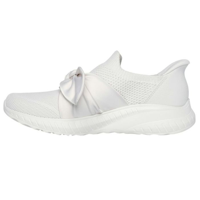 スケッチャーズ スリップインズ レディース スリッポン スニーカー ブラック 黒 オフホワイト ボブス スポート スクワッド カオス インスパイア アウェイ ノーマル幅 リボン SKECHERS 117630 Parade限定商品