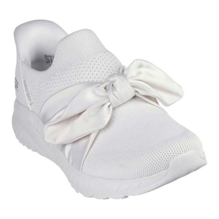 スケッチャーズ スリップインズ レディース スリッポン スニーカー ブラック 黒 オフホワイト ボブス スポート スクワッド カオス インスパイア アウェイ ノーマル幅 リボン SKECHERS 117630 Parade限定商品