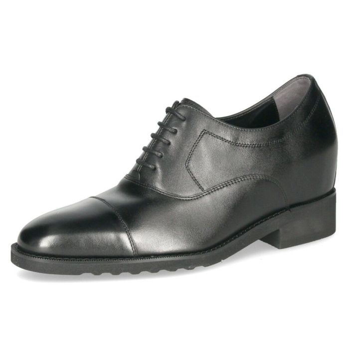 RENICA ヒールアップシューズ シークレットシューズ 7cm ヒール ビジネスシューズ メンズ 本革 幅広 3E プレーントゥ ストレートチップ レニカ 1628 1629 ブラック