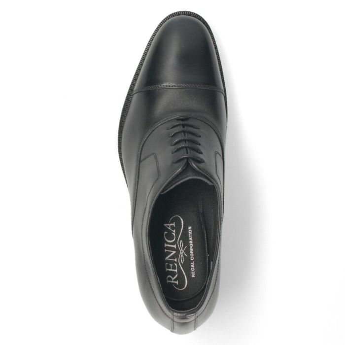 RENICA ヒールアップシューズ シークレットシューズ 7cm ヒール ビジネスシューズ メンズ 本革 幅広 3E プレーントゥ ストレートチップ レニカ 1628 1629 ブラック