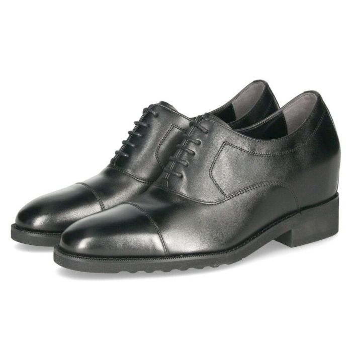 RENICA ヒールアップシューズ シークレットシューズ 7cm ヒール ビジネスシューズ メンズ 本革 幅広 3E プレーントゥ ストレートチップ レニカ 1628 1629 ブラック